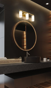 Danica 3 Light 20.5" Vanity in Modern Gold in a room setting