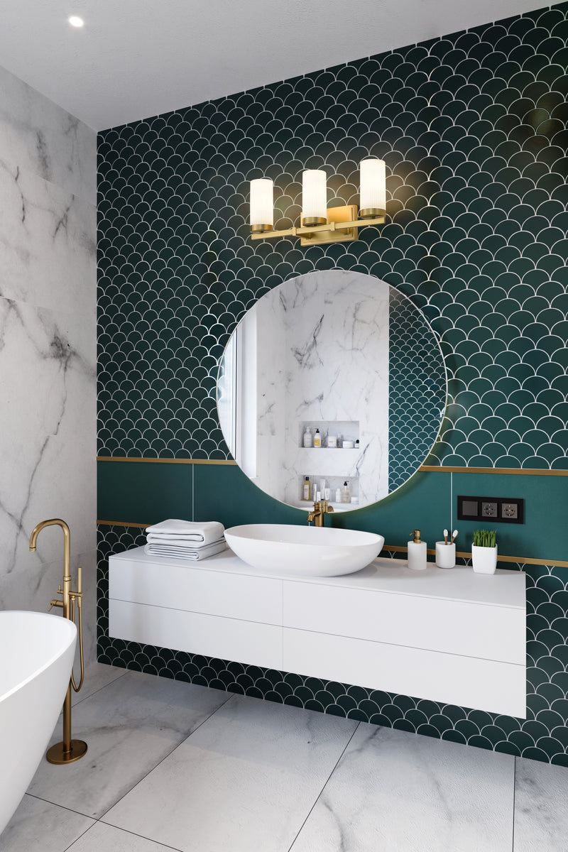 Danica 3 Light 20.5" Vanity in Modern Gold in a room setting