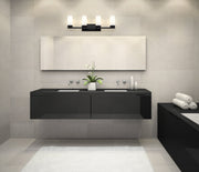 Danica 4 Light 29.5" Vanity in Matte Black in a room setting
