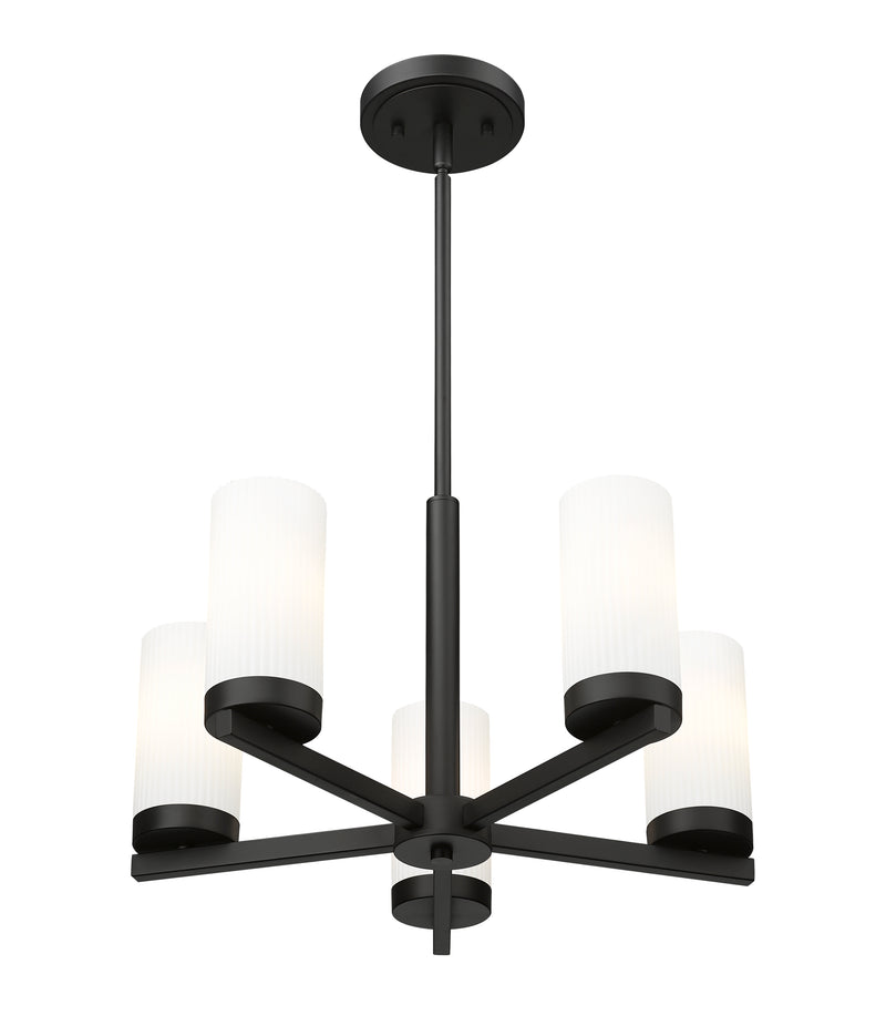 Danica 5 Light 19.5" Chandelier in Matte Black