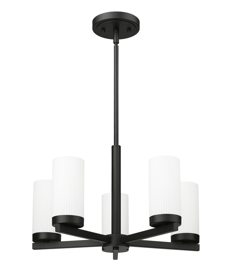 Danica 5 Light 19.5" Chandelier in Matte Black