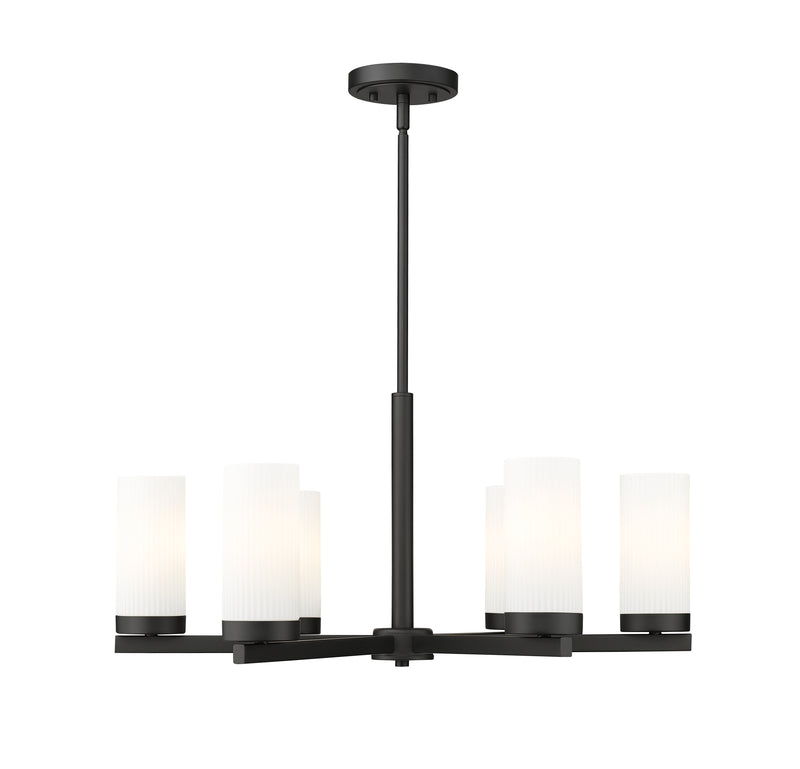 Danica 6 Light 26" Chandelier in Matte Black