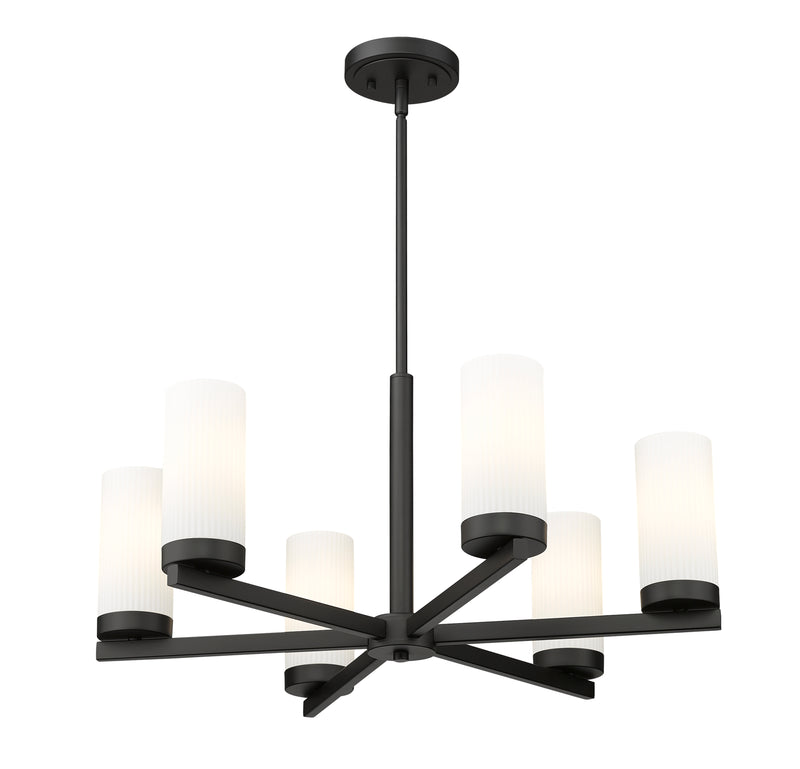 Danica 6 Light 26" Chandelier in Matte Black