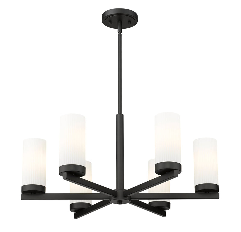 Danica 6 Light 26" Chandelier in Matte Black
