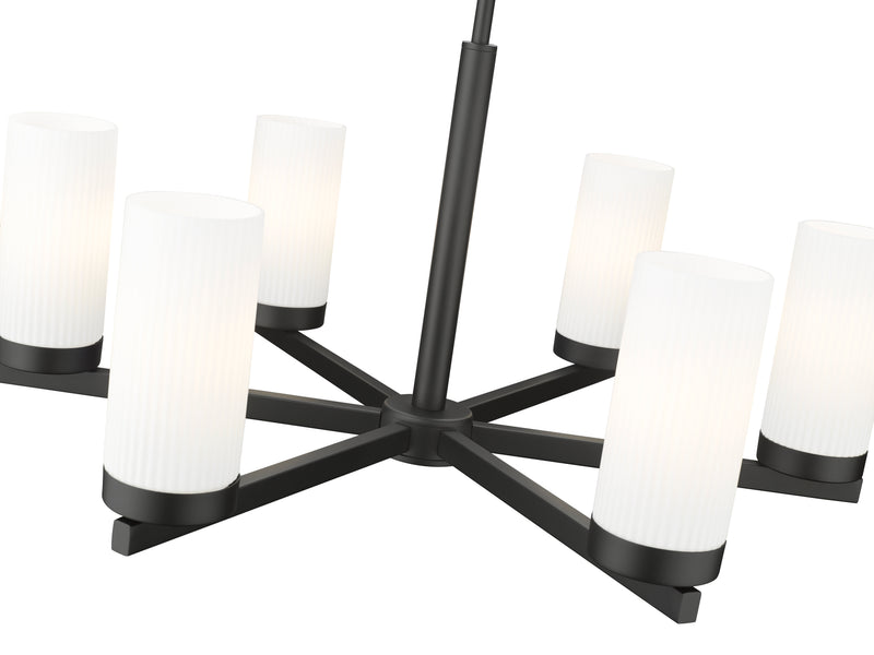 Danica 6 Light 26" Chandelier in Matte Black