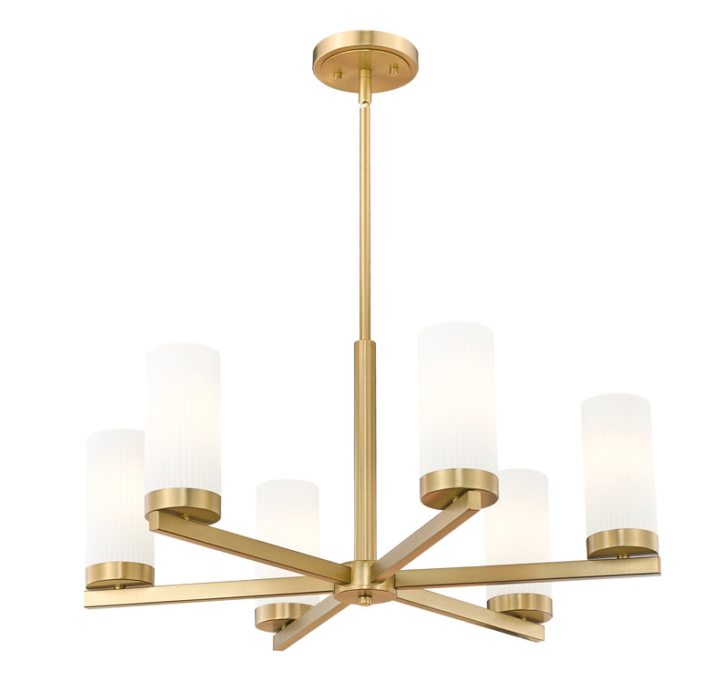 Danica 6 Light 26" Chandelier in Modern Gold