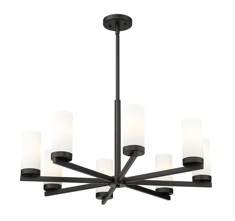 Danica 8 Light 31.5" Chandelier in Matte Black