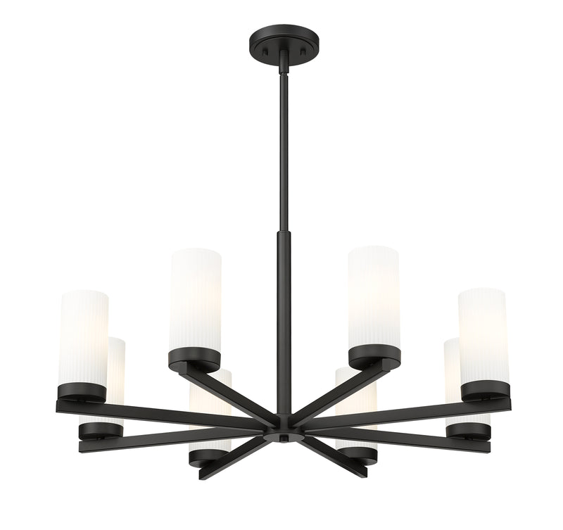 Danica 8 Light 31.5" Chandelier in Matte Black