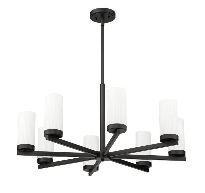Danica 8 Light 31.5" Chandelier in Matte Black