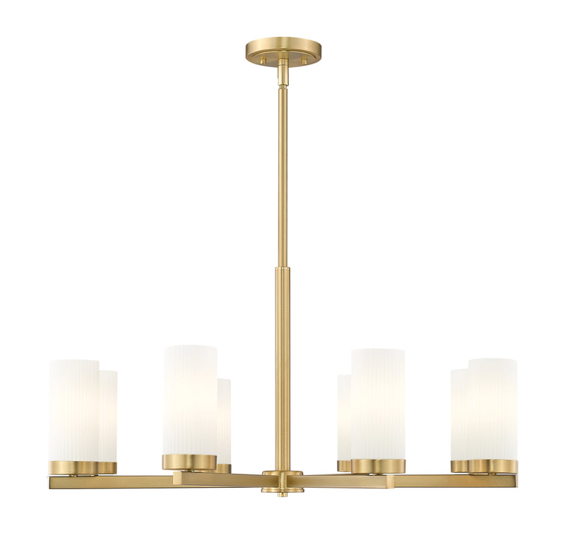 Danica 8 Light 31.5" Chandelier in Modern Gold