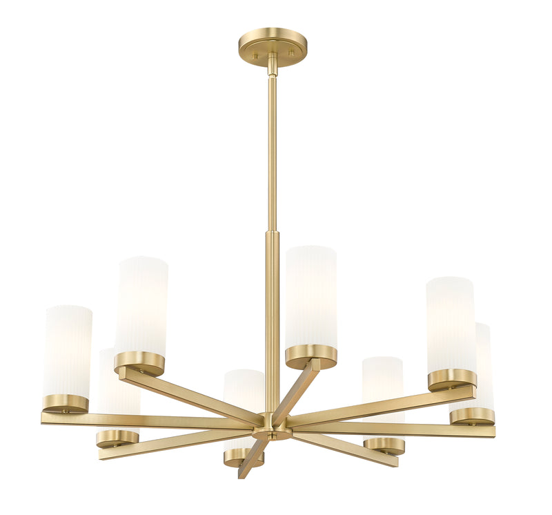 Danica 8 Light 31.5" Chandelier in Modern Gold