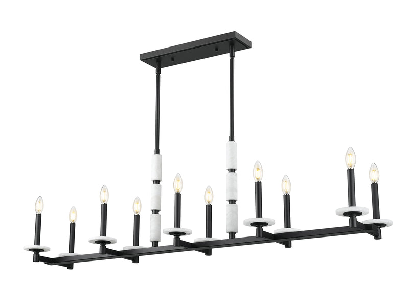 Kaden 10 Light 56" Linear Pendant in Matte Black