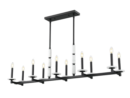 Kaden 10 Light 56" Linear Pendant in Matte Black