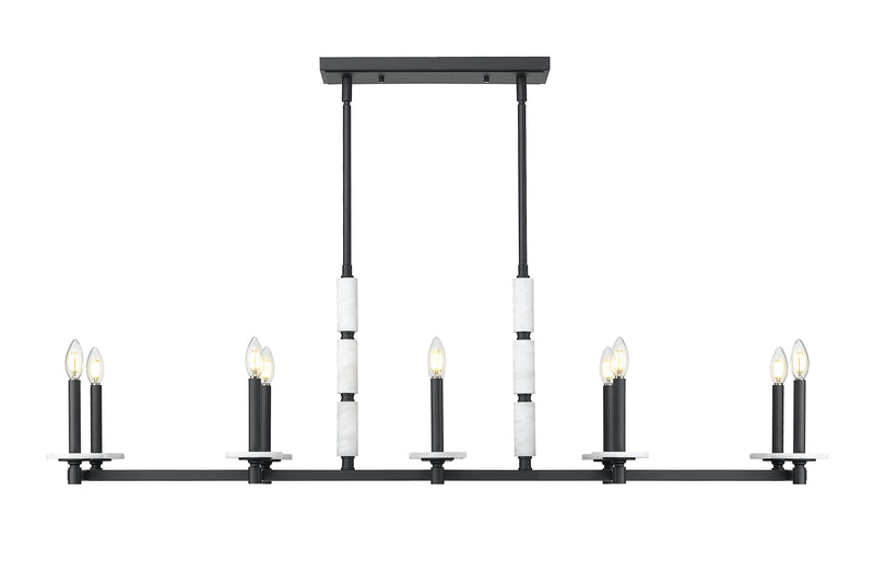 Kaden 10 Light 56" Linear Pendant in Matte Black
