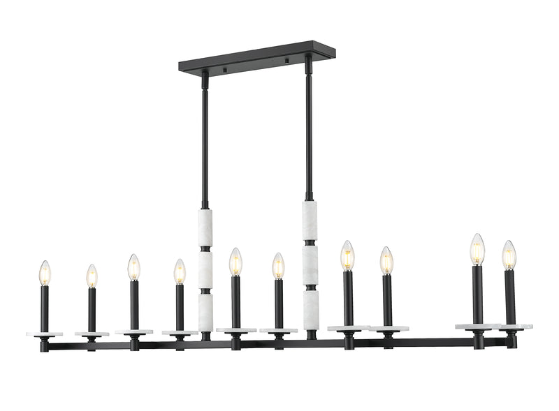 Kaden 10 Light 56" Linear Pendant in Matte Black