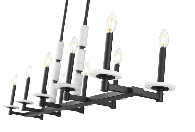Kaden 10 Light 56" Linear Pendant in Matte Black