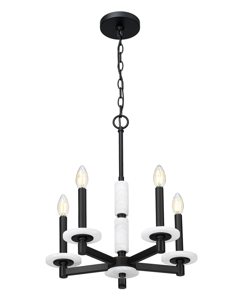 Kaden 5 Light 18" Chandelier in Matte Black
