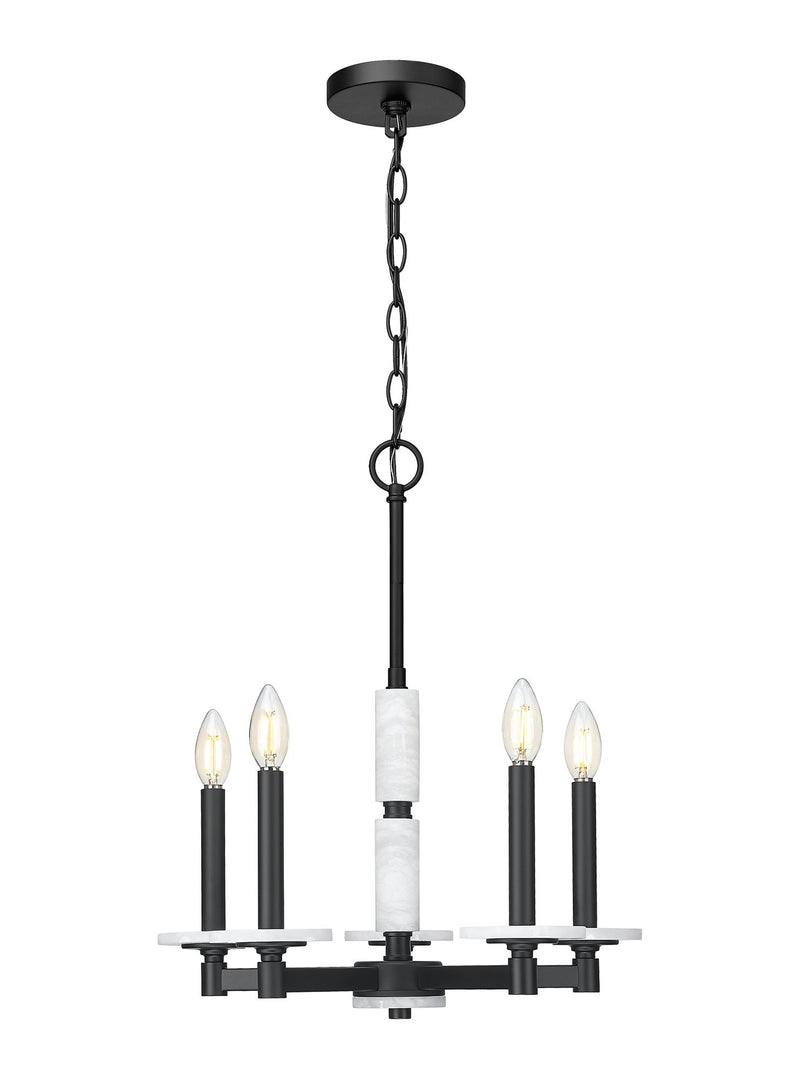 Kaden 5 Light 18" Chandelier in Matte Black