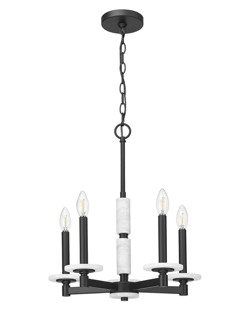 Kaden 5 Light 18" Chandelier in Matte Black