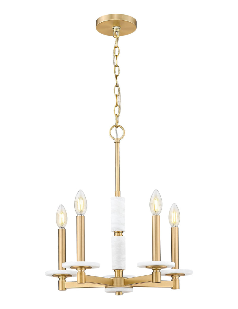 Kaden 5 Light 18" Chandelier in Modern Gold