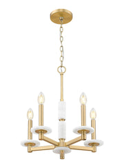 Kaden 5 Light 18" Chandelier in Modern Gold
