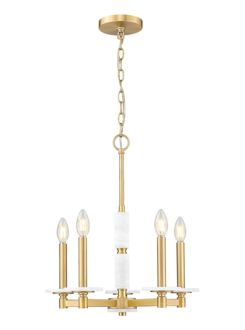 Kaden 5 Light 18" Chandelier in Modern Gold