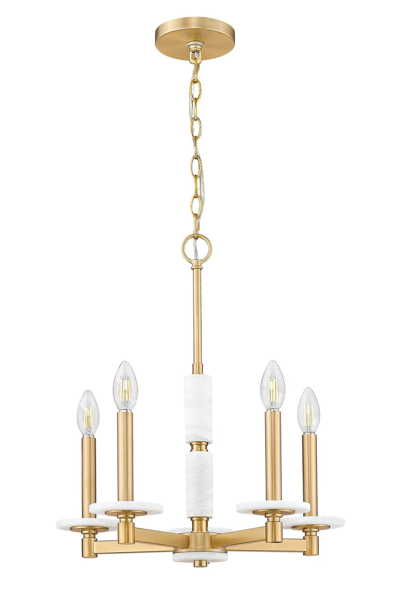 Kaden 5 Light 18" Chandelier in Modern Gold