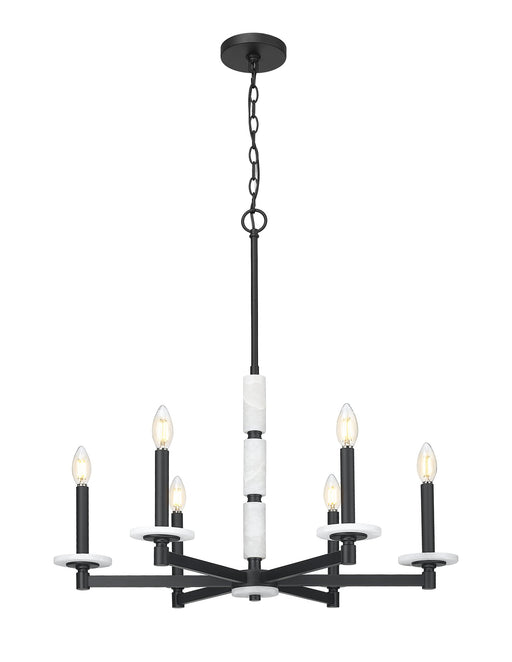 Kaden 6 Light 28" Chandelier in Matte Black