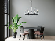 Kaden 6 Light 28" Chandelier in Matte Black in a room setting