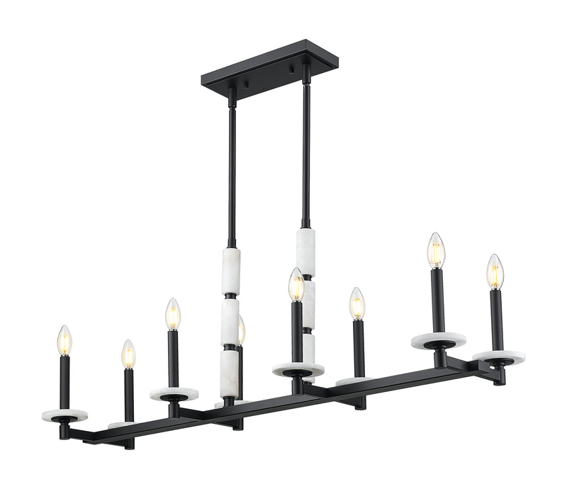 Kaden 8 Light 44" Linear Pendant in Matte Black