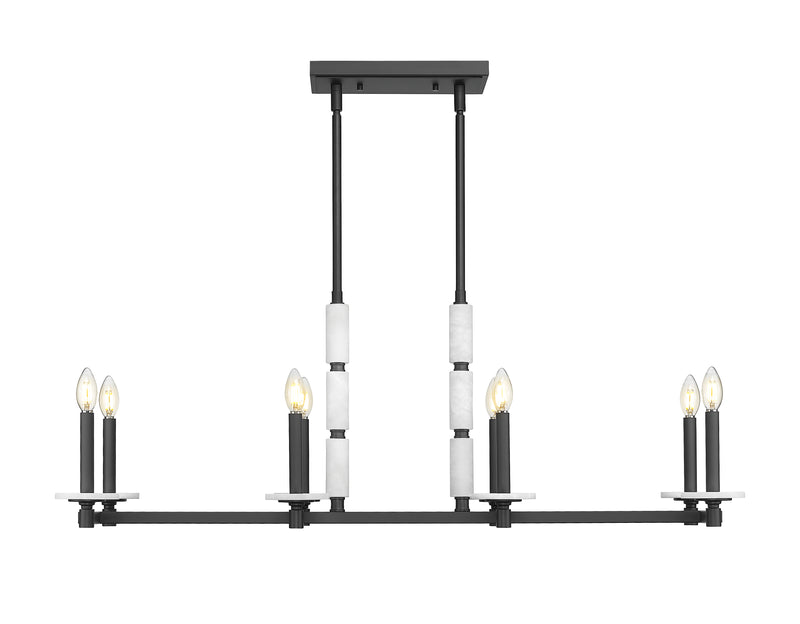 Kaden 8 Light 44" Linear Pendant in Matte Black