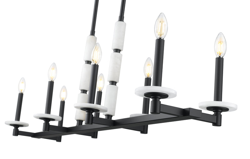 Kaden 8 Light 44" Linear Pendant in Matte Black