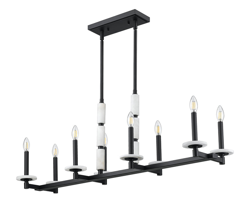 Kaden 8 Light 44" Linear Pendant in Matte Black