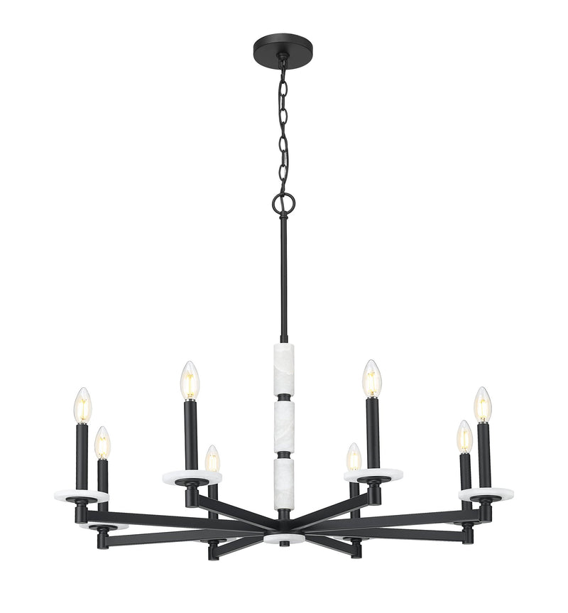 Kaden 8 Light 36.5" Chandelier in Matte Black