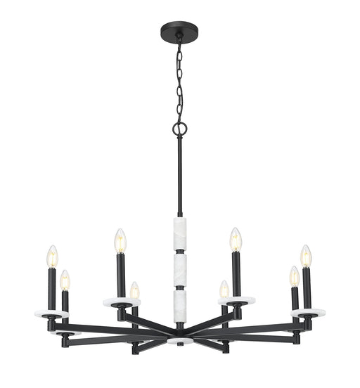 Kaden 8 Light 36.5" Chandelier in Matte Black