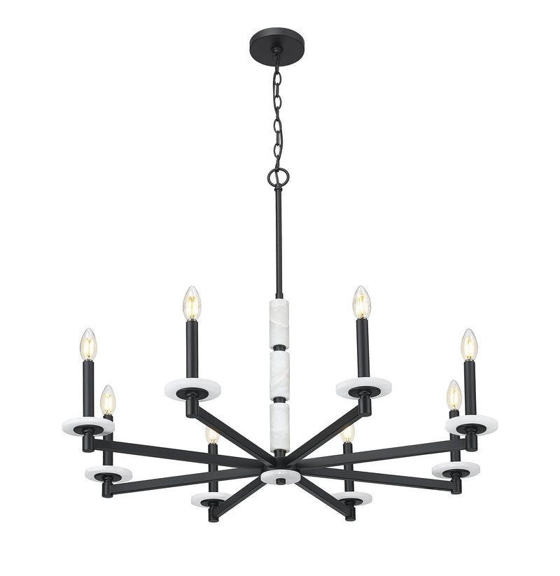 Kaden 8 Light 36.5" Chandelier in Matte Black