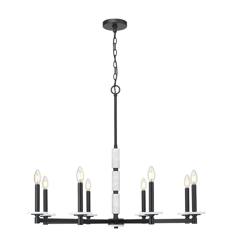 Kaden 8 Light 36.5" Chandelier in Matte Black