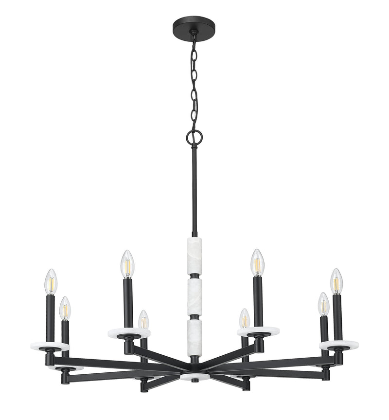Kaden 8 Light 36.5" Chandelier in Matte Black