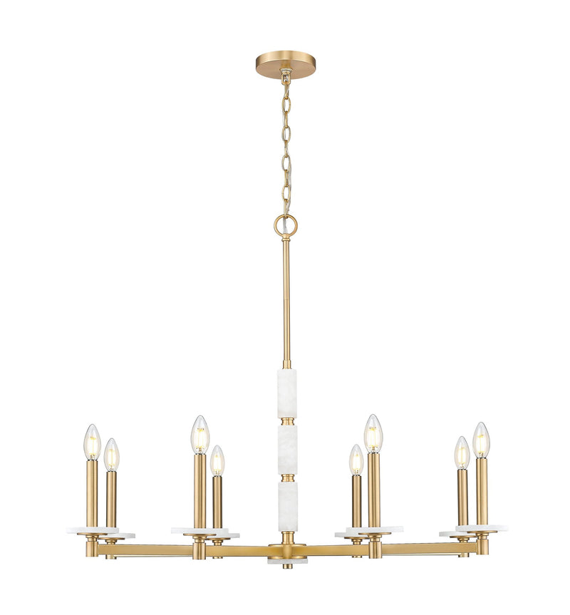 Kaden 8 Light 36.5" Chandelier in Modern Gold