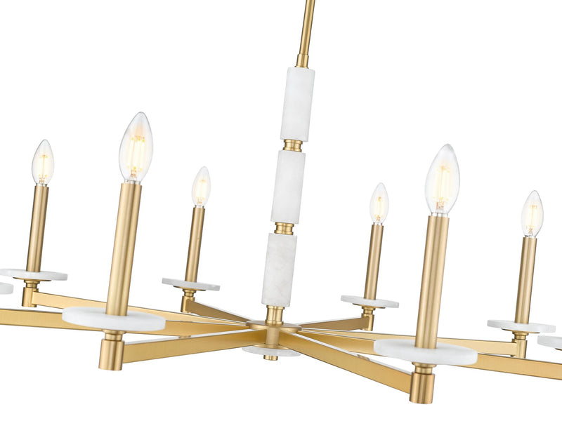 Kaden 8 Light 36.5" Chandelier in Modern Gold