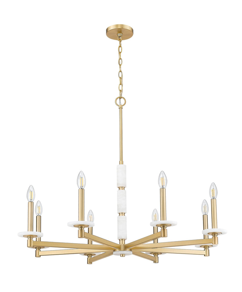 Kaden 8 Light 36.5" Chandelier in Modern Gold