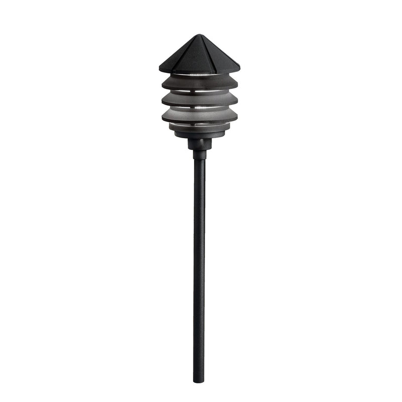 Six Groove 9.5" Path and Spread Light in Textured Black