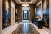 Quinn 3 Light 32" Pendant in Modern Gold in a room setting
