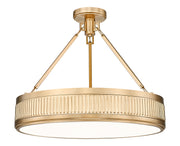 Quinn 3 Light 22" Semi Flush Mount in Modern Gold