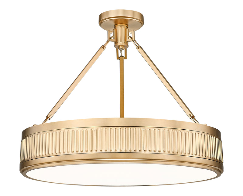 Quinn 3 Light 22" Semi Flush Mount in Modern Gold