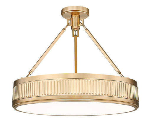 Quinn 3 Light 22" Semi Flush Mount in Modern Gold