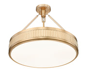Quinn 3 Light 22" Semi Flush Mount in Modern Gold