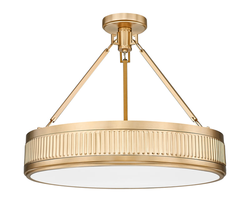 Quinn 3 Light 22" Semi Flush Mount in Modern Gold