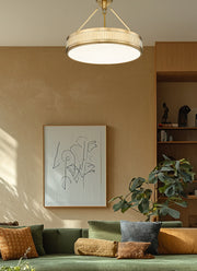 Quinn 3 Light 22" Semi Flush Mount in Modern Gold in a room setting