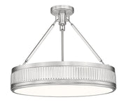 Quinn 3 Light 22" Semi Flush Mount in Satin Nickel